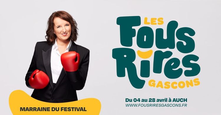 Anne Roumanoff avec des gants de boxe sur l'affiche de présentation du festival